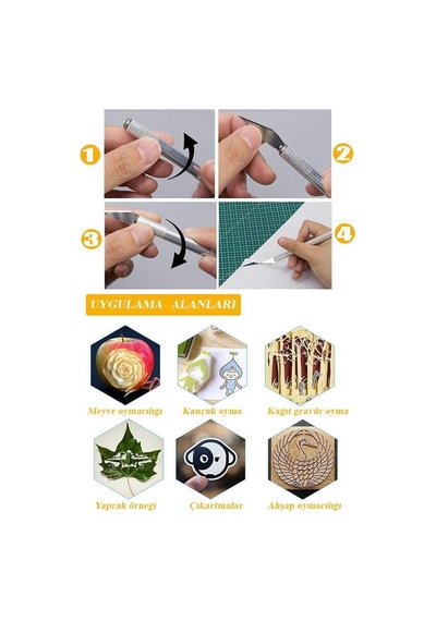 Kretuar Bıçağı 5 Yedek Bıçaklı 1 Paket Hobi Maket Tasarım Neşteri Çelik Alaşımlı Paslanmaz Hassas Kesim Bı