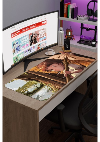 Ateşböceklerinin Mezarı Anime V3 - 90x40 Xxl Gaming Kauçuk Kaymaz Taban Mouse Pad Fare Altlığı