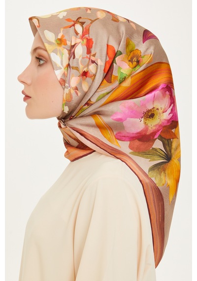 Armine Dj Saf İpek Eşarp 9215d S Sura - E24k9215d01-2 - 90 X 90 / Taş Taş