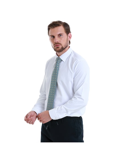 Hatemoğlu Beyaz Slim Fit Düz Slim Yaka Pamuklu Uzun Kollu Gömlek 30139 4111993