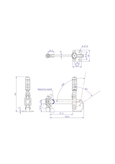 Goodhand Gh-12142 Dikey Geçişli Kelepçe 227 Kg Kapasiteli Dayan