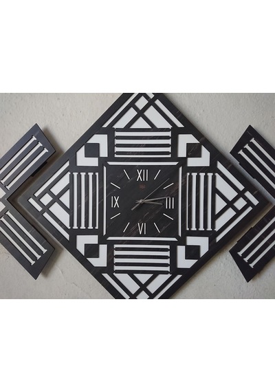Duvar Saati Ahşap 100 X 70 Cm Siyah
