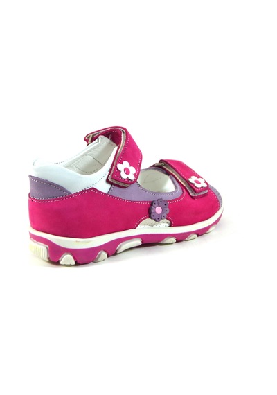 Bayrak Ty.11 Hakiki Deri Pembe Mor Ortopedik Kız Çocuk Sandalet Mor - Pembe