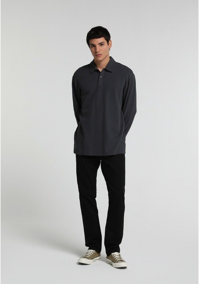 Colin's Colins Relaxed Fit Polo Yaka Düz Erkek Antrasit Uzun Kol Tişört Cl1080572 Q1.v2 Ant