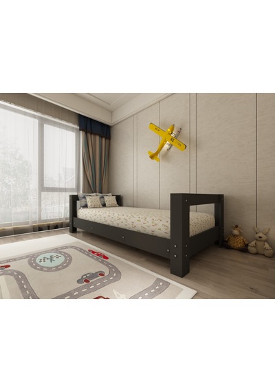 Herseycik Ninnimo Montessori 90X190 Yatak Uyumlu Karyola Y1-4 Antrasit