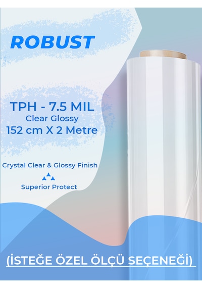 152 Cm X 2 Metre Tph Pvc Şeffaf Boya Koruma Filmi 190 Mikron Özel Kesim Seçeneği