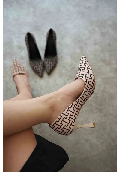 Trendella Kadın Siyah Desenli Stiletto Tr08ms12a