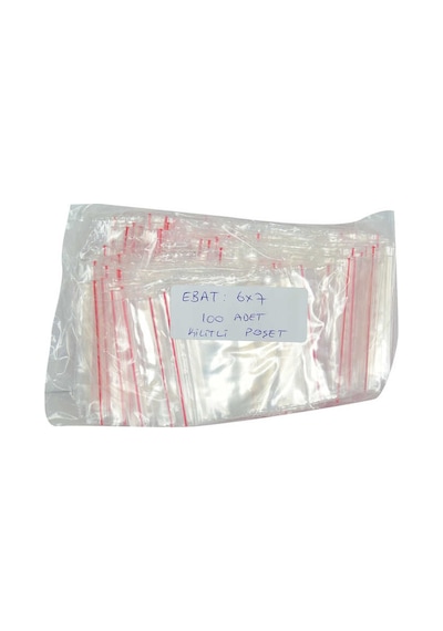 Kilitli Naylon Torba Poşet 6x7 Cm Şeffaf 100 Adet 1 Paket Renkli