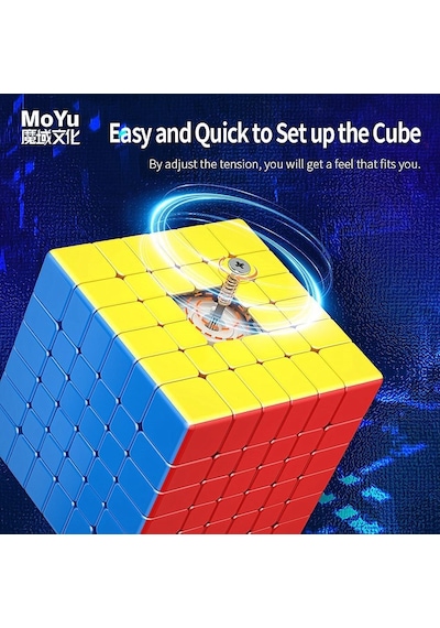Xmdcuber Moyu Meilong 6 M Speed Cube 6 X 6 Manyetik Çıkartmasız, Meilong 6 M V2 Speed Cube 6x6x6 Manyetik Sihirli Kü