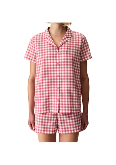 Penti Gül Kurusu Pink Gingham Gömlek Şortlu Pijama Takımı