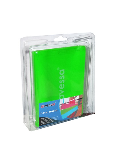 Yeşil Orta Direnç Pilates Yoga Spor Egzersiz Direnç Lastiği 1500x15x0,45 Mm Yeşil