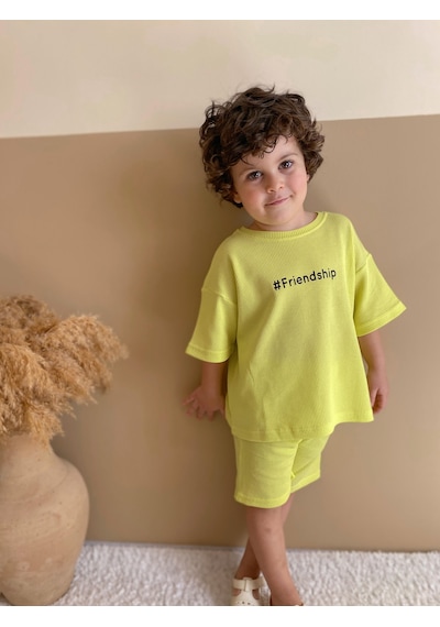 Miababy Waffle Baskılı İkili Takım Limon