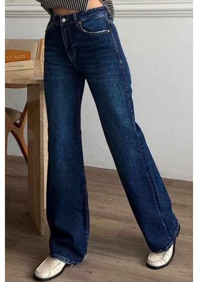 Balenbi Kadın Yüksek Bel Jean Yıkamalı Geniş Paça Palazzo Kot Pantolon 1239 - Premium Seri Koyu Mavi 2345 Balenbi Kadın Yüksek Bel Jean Yıkamalı Geniş Paça Palazzo Kot Pantolon 1239 - Premium Seri Koyu Mavi 2345