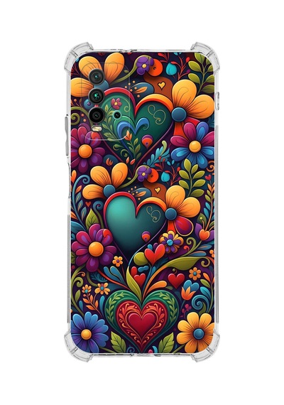 Printify Redmi 9t İle Uyumlu Düşlerin Dansı Serisi Çiçeklerin Dansı Tasarımlı Uv Baskılı Köşe Korumalı Antişok Kılıf Şeffaf