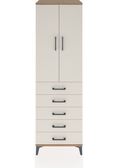 Hyperion Dolap 3 Raflı 5 Çekmeceli 2 Kapaklı 60x44x195 Çam-ay... Çam