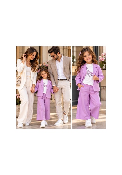 Messlife Lila Ceketli Kız Çocuk 3 Lü Takım Lila - 931938324 Lila