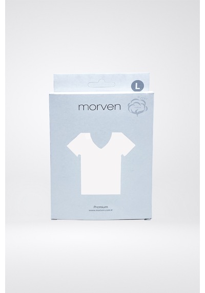 MORVEN Erkek Beyaz Basic V Yaka %100 Pamuk Atlet Fanila Beyaz - Siyah MORVEN Erkek Beyaz Basic V Yaka %100 Pamuk Atlet Fanila Beyaz - Siyah