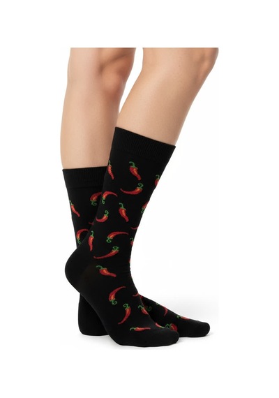 Gost Liria Pepper Socks Desenli Unisex Soket Çorap Siyah