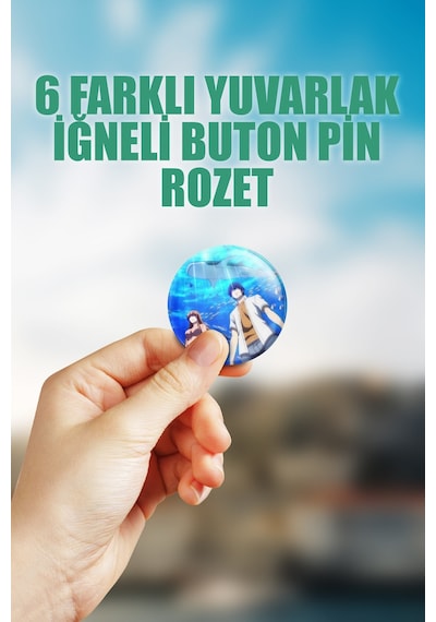 Grand Blue Dreaming Çanta Süsü Rozet İğneli Buton Rozet Seti 6 Adet Çok Renkli