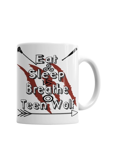 Teen Wolf Eat Sleep Breathe Kupa Bardak Porselen Karışık