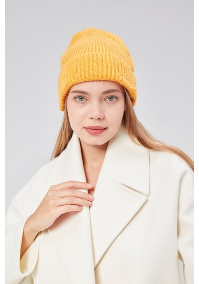 Derikem Basic Şık Standart Lüks Unisex Tiftik Bere Açık Turuncu