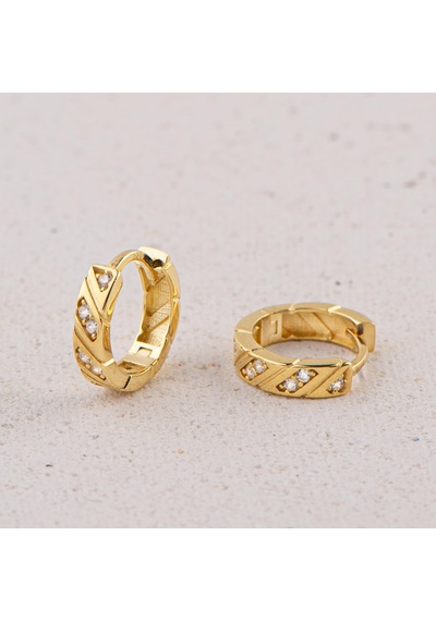 14 Ayar Taşlı Modern Halka Altın Küpe 2,46 Gr-6375