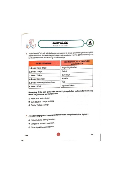 2.sınıf Deneme Sınavı - 3 Kitapcık