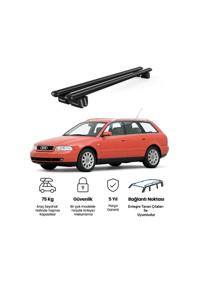 Pençe Audi A4 Avant 1995-2001 Uyumlu Siyah Ara Atkı Port Bagaj Tavan Barı