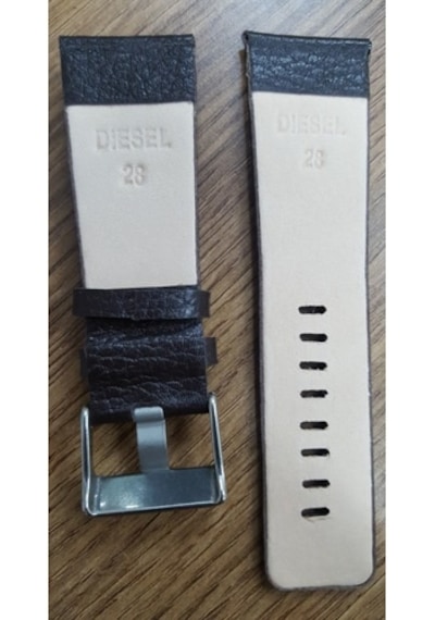 Diesel Kahve Rengi Hakiki Deri Saat Kayışı Kordonu 28 Mm