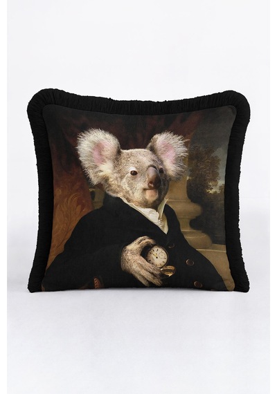 Avangart Portre Lüx Saçaklı Yastık Kılıfı-koala Figür Siyah Vintage Modern Püsküllü Kırlent Kılıfı Toprak Ada Yeşili Avangart Portre Lüx Saçaklı Yastık Kılıfı-koala Figür Siyah Vintage Modern Püsküllü Kırlent Kılıfı Toprak Ada Yeşili