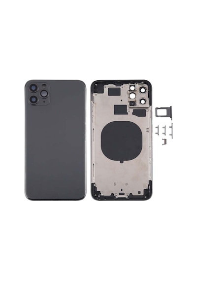 Apple Uyumlu iPhone 11 Pro Max Kasa Boş Yan Tuşlar Kamera Lensi Kasa Boş Gri İnd08819