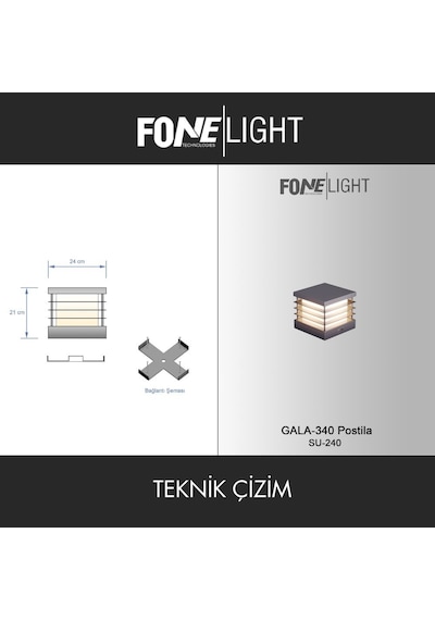 FoneLight Postila 18 cm LED Set Üstü Bahçe Aydınlatma Armatürü Antrasit Alüminyum IP65 Bahçe Duvar Aydınlatması