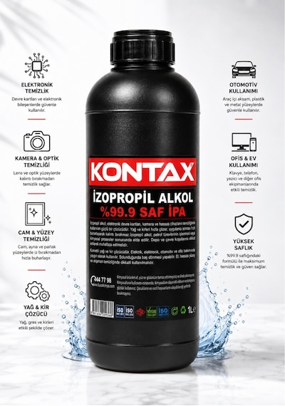 Kontax Saf İpa %99,9 İzopropil Alkol 1lt Tekli
