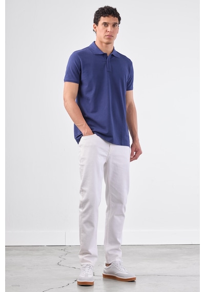 Dufy Lacivert Düz Erkek T-shirt - Slim Fit Lacivert