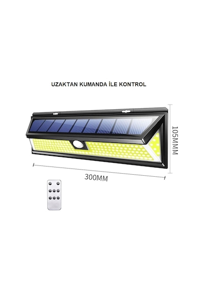 Triline Solar 180 Led Güneş Enerjili Kumandalı 3 Modlu Duvar Lamb