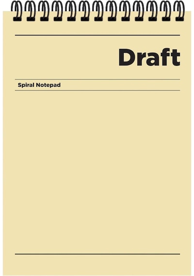 A5 Kareli Bloknot Draft - Sarı Tek Renk