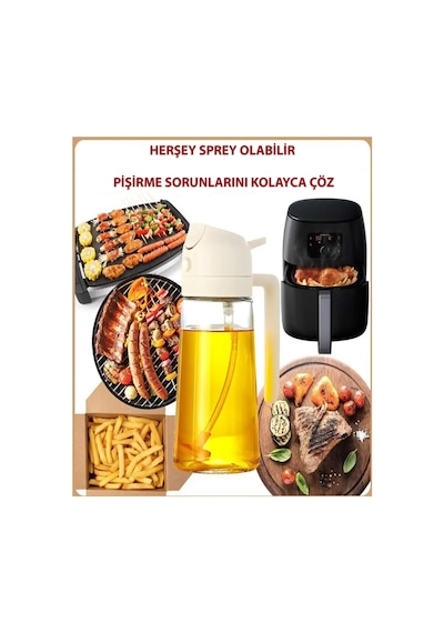 2 Li Set Çift Fonksiyonlu Sprey Yağdanlık 2'si 1 Arada Yağdanlık Beyaz Diğer