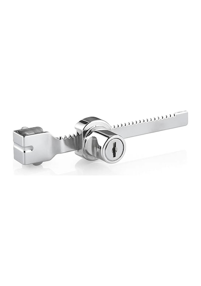 Proalet Sürgülü Cam Kilidi, 140 Mm, Zamak Gövde, Krom Kaplama, 3-6 Mm Kalın Cam Kapak İçin, 2 Yedek Anahtarlı, Güvenlik Kilidi, Cam Dolap, Vitrin, Sürgü Kapak Uyumlu, Kolay Montaj