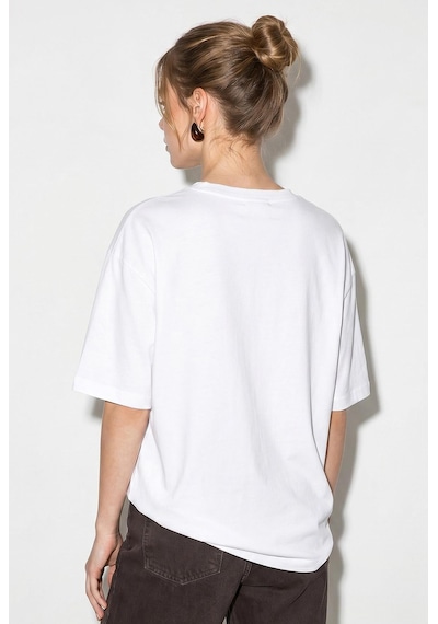 Shade Kadın Bisiklet Yaka Çiçek Baskılı Oversize %100 Pamuklu T-shirt Öt100001 60286273 - Beyaz-kahve Beyaz - Kahverengi
