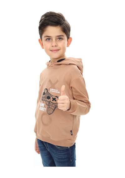 Toontoy Kids Toontoy Erkek Çocuk Relax Fit Kapüşonlu Cepli Düşük Omuz Baskılı Sweatshirt - 2 İplik Kahverengi Toontoy Kids Toontoy Erkek Çocuk Relax Fit Kapüşonlu Cepli Düşük Omuz Baskılı Sweatshirt - 2 İplik Kahverengi