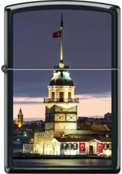 Zippo Çakmak 218 Maiden'S Tower Black Matte Kız Kulesi Tasarımlı
