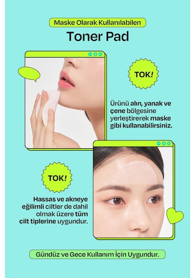 Edıtb Akneli Ciltler İçin Yatıştırıcı Tonikli Ped EDIT.B Calming Tok Cica Trouble Toner Pad 70 adet