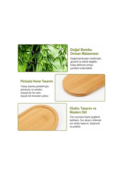 4 Lü Bambu Servis Tepsisi Seti Doğal Ahşap Bambu, Yuvarlatılmış Kenarlı, Kahvaltı Tepsisi, Sunum Ve Servis İçin Çok Amaçlı, Dayanıklı, Şık Ve Modern Bambu Tepsi Seti Çok Renkli