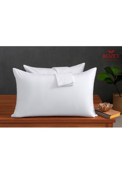 Beyaz Pamuk Kumaş Kapaklı Yastık Kılıfı 2 Adet 50 X 70 Cm