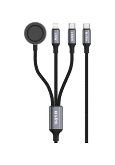 S-link Armor Clw-01 100w 1.2m Type-c To Type-c Lightning Siyah Hızlı Şarj Kablosu Kdo