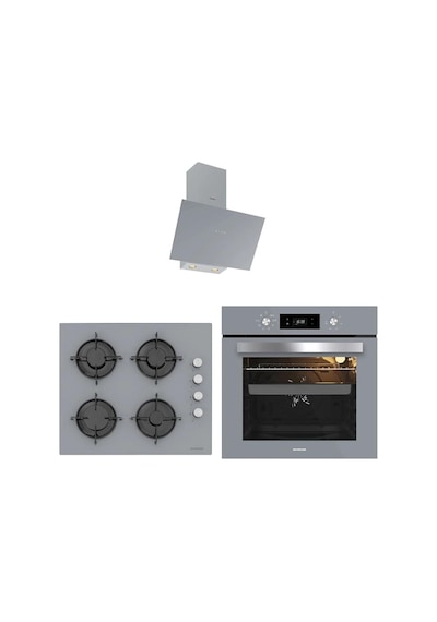 Silverline BO65E4S01 - CS5349S01 - 3481 Gri Cam Ankastre Set
