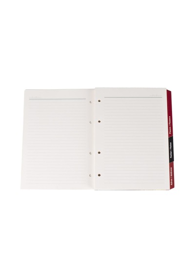 2k Ydk2 Tarihsiz Çizgili Defter Yedek, 4 Delikli, Halkalı, Organizer Ajanda İçi, 15x21,5 Cm., Ivory Kağıt Açık Gri