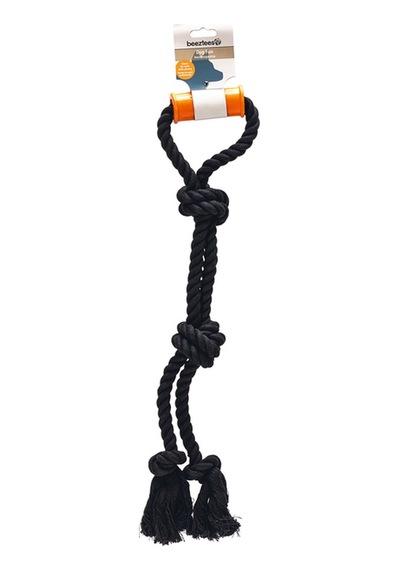 Beeztees Köpek Oyuncağı, Diş İpi, Tpr Tutamaçlı, Siyah, 60x13x7cm, 390gr