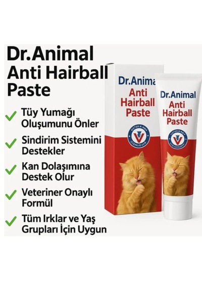 Dr. Animal Anti-hairball & Blood Support Kedi Macunu 75 Ml - Tüy Yumağı Atımı Ve Kan Desteği