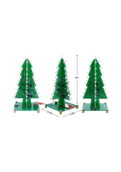 Dc 5v Yanıp Sönen Rgb Led 3d Noel Yılbaşı Çam Ağacı Kendin Yap Hobi Devresi Dıy Lehimleme Kiti Demonte Montesiz